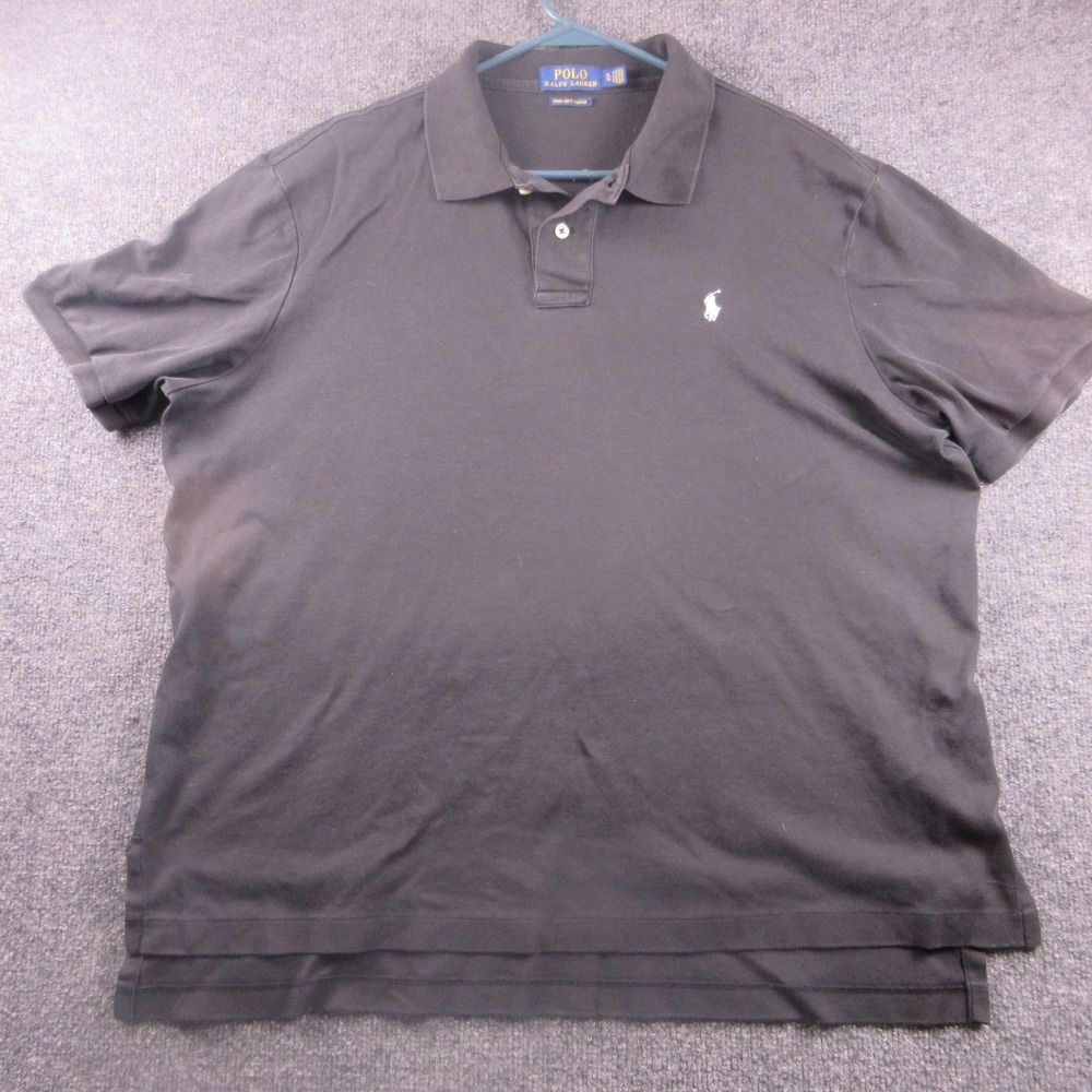 Polo Ralph Lauren Polo Shirt Mens XL Black Pima Soft‎ Touch Short Sleeve Cotton